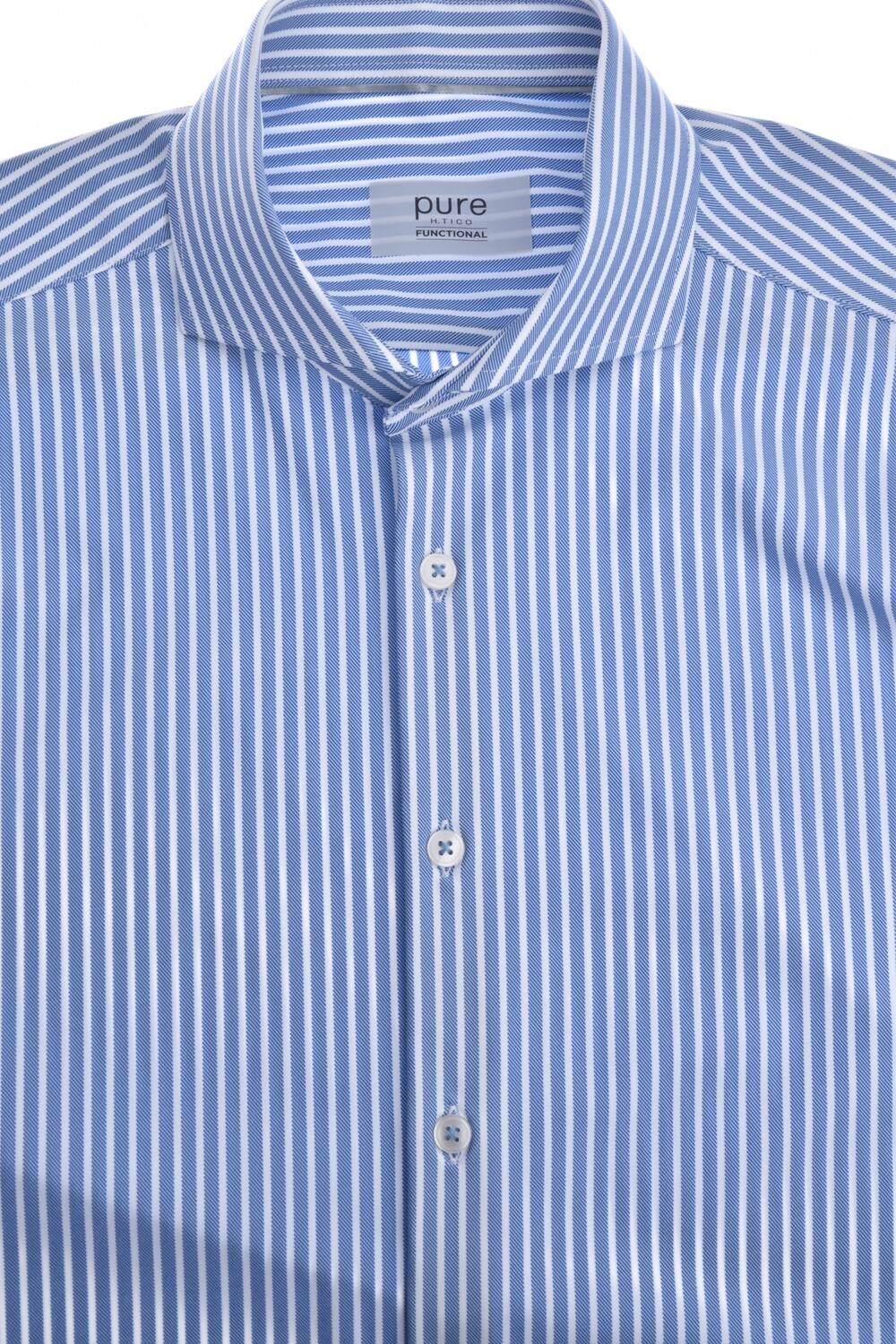 pure - PURE- Functional Hemd Langarm blau - Gr. - 45 von pure