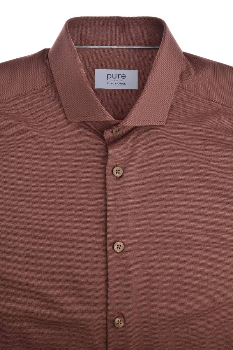 pure - PURE- Functional Hemd Langarm braun - Gr. - 39 von pure