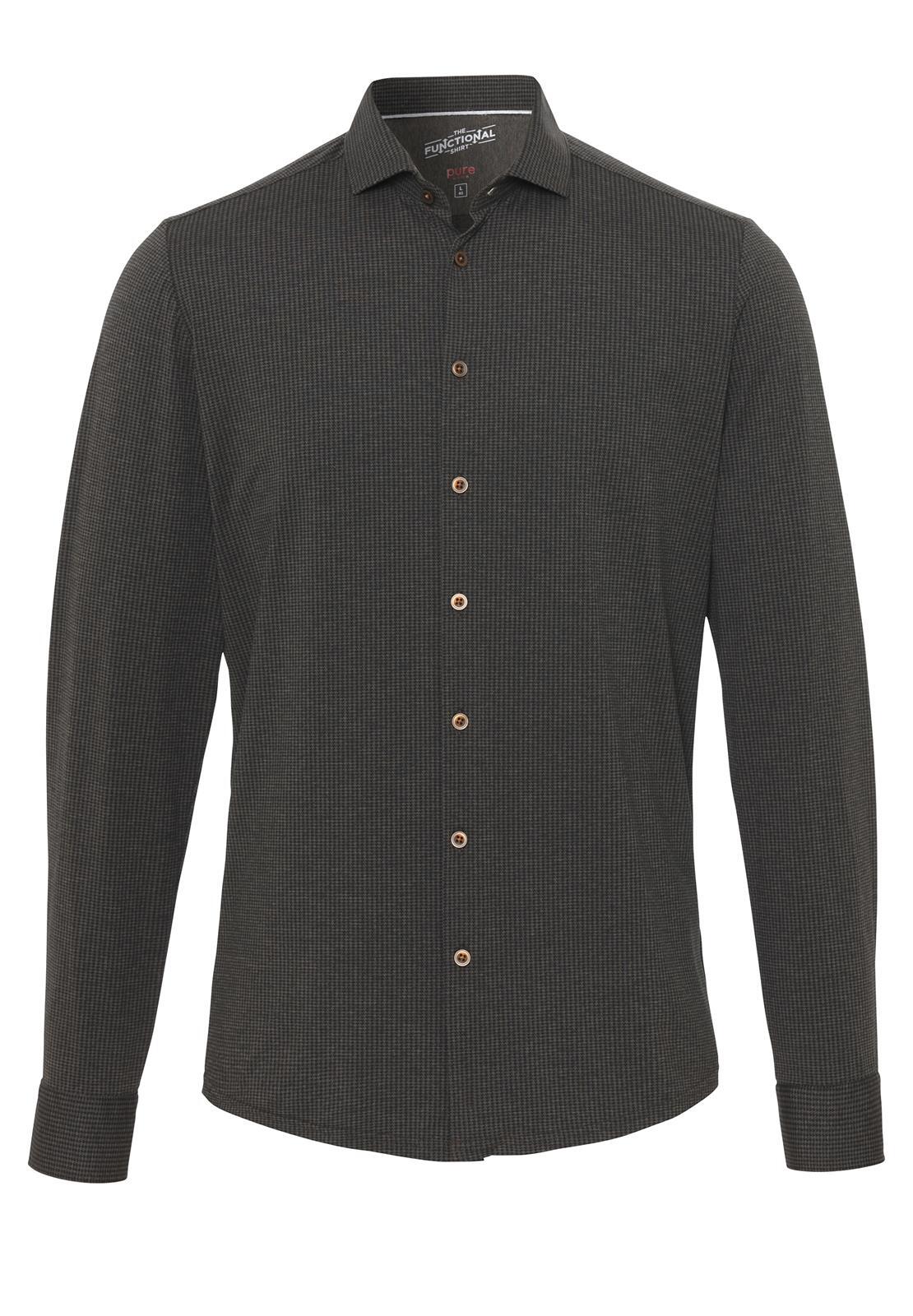 pure - PURE- Functional Hemd Langarm braun - Gr. - 42 von pure