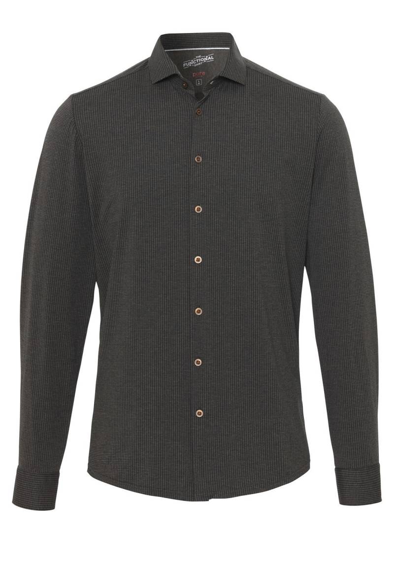 pure - PURE- Functional Hemd Langarm braun - Gr. - 42 von pure