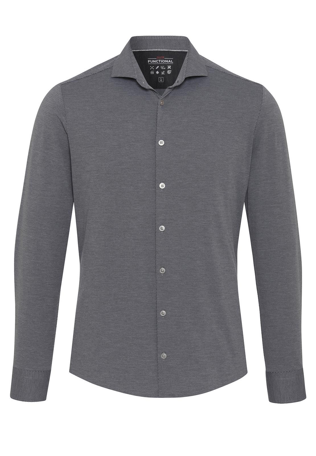 pure - PURE- Functional Hemd Langarm grau - Gr. - 41 von pure