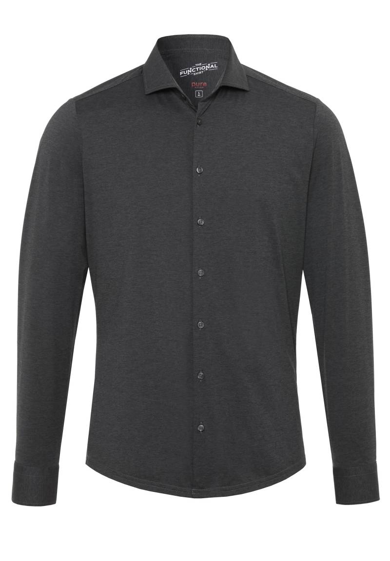 pure - PURE- Functional Hemd Langarm grau - Gr. - 44 von pure