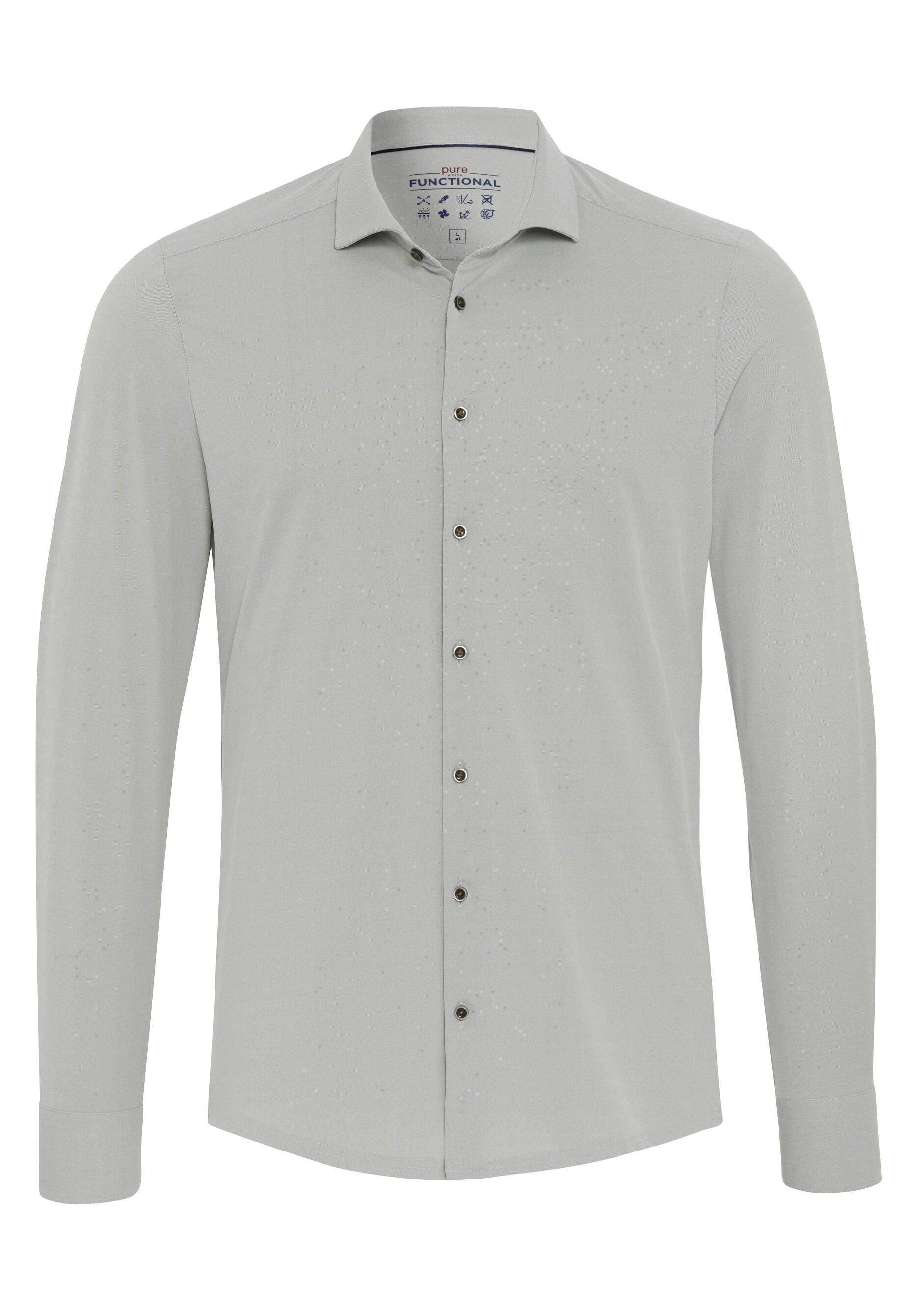pure - PURE- Functional Hemd Langarm grün - Gr. - 38 von pure