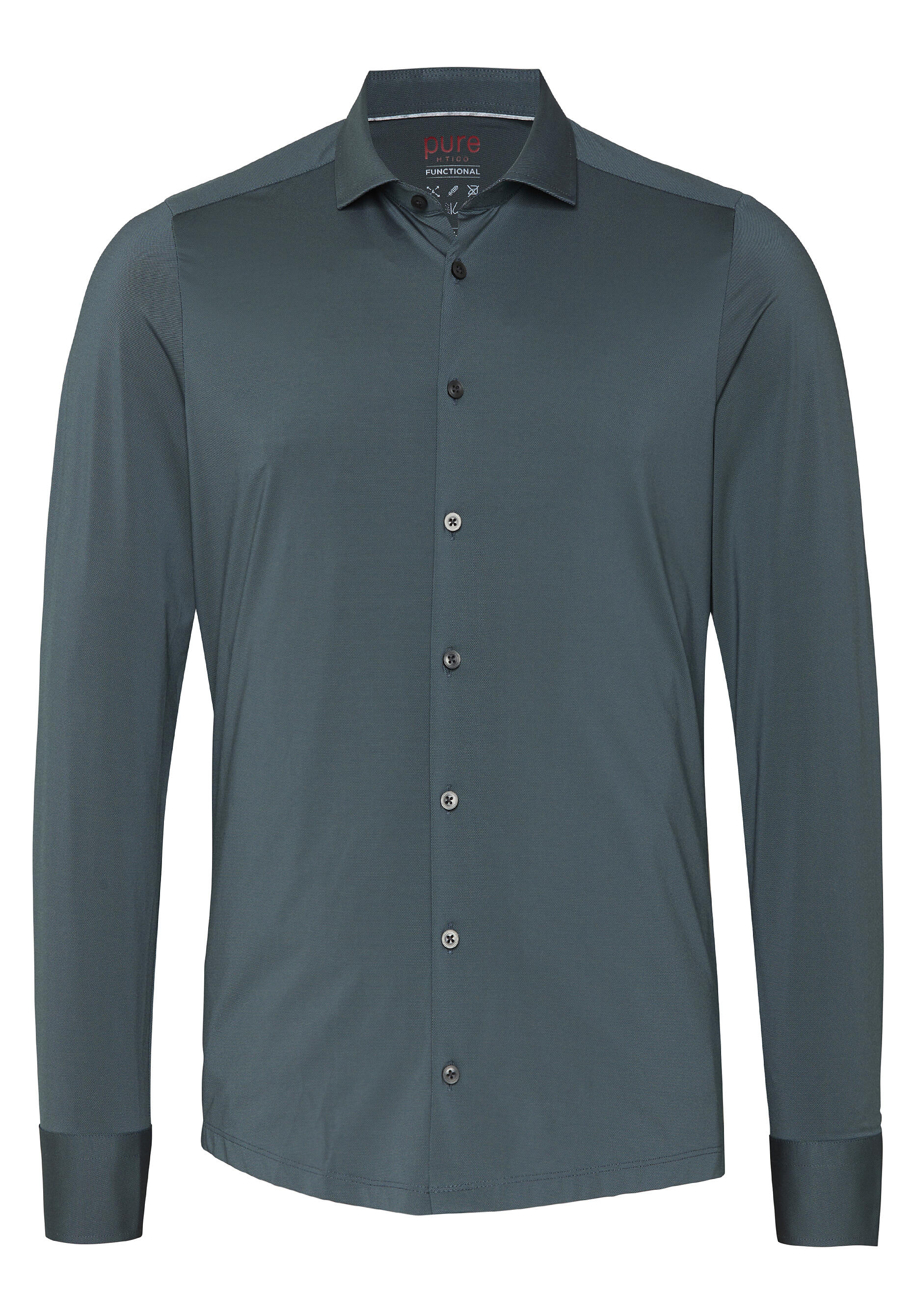 pure - PURE- Functional Hemd Langarm grün - Gr. - 43 von pure