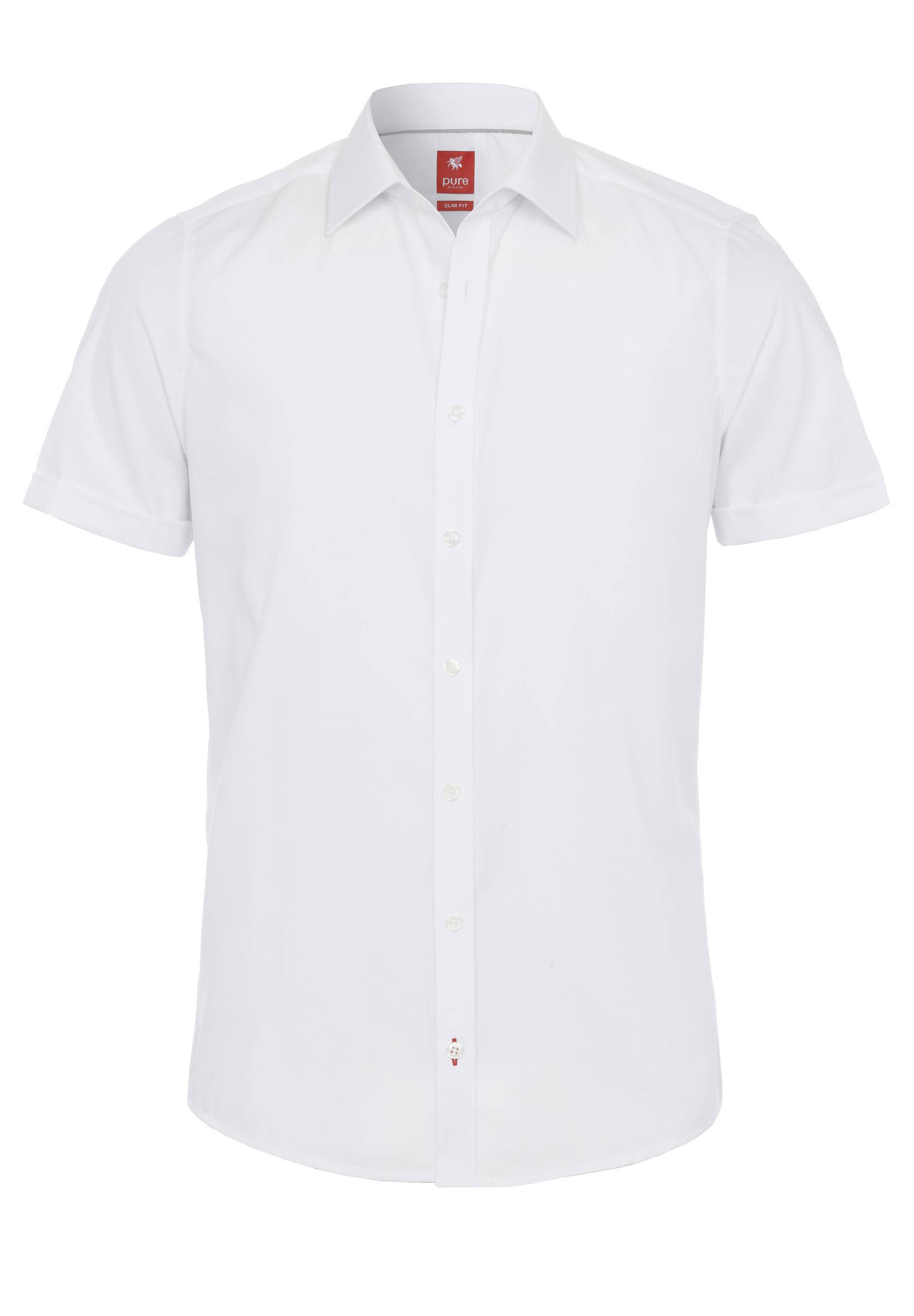 pure - PURE Hemd City slim fit Halbarm weiss - Gr. - M von pure