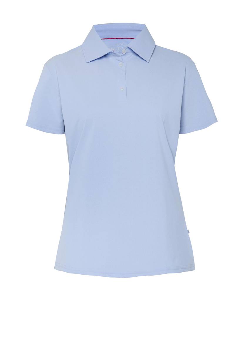 pure - Pure Functional Polo Damen slim fit Halbarm blau - Gr. - L von pure