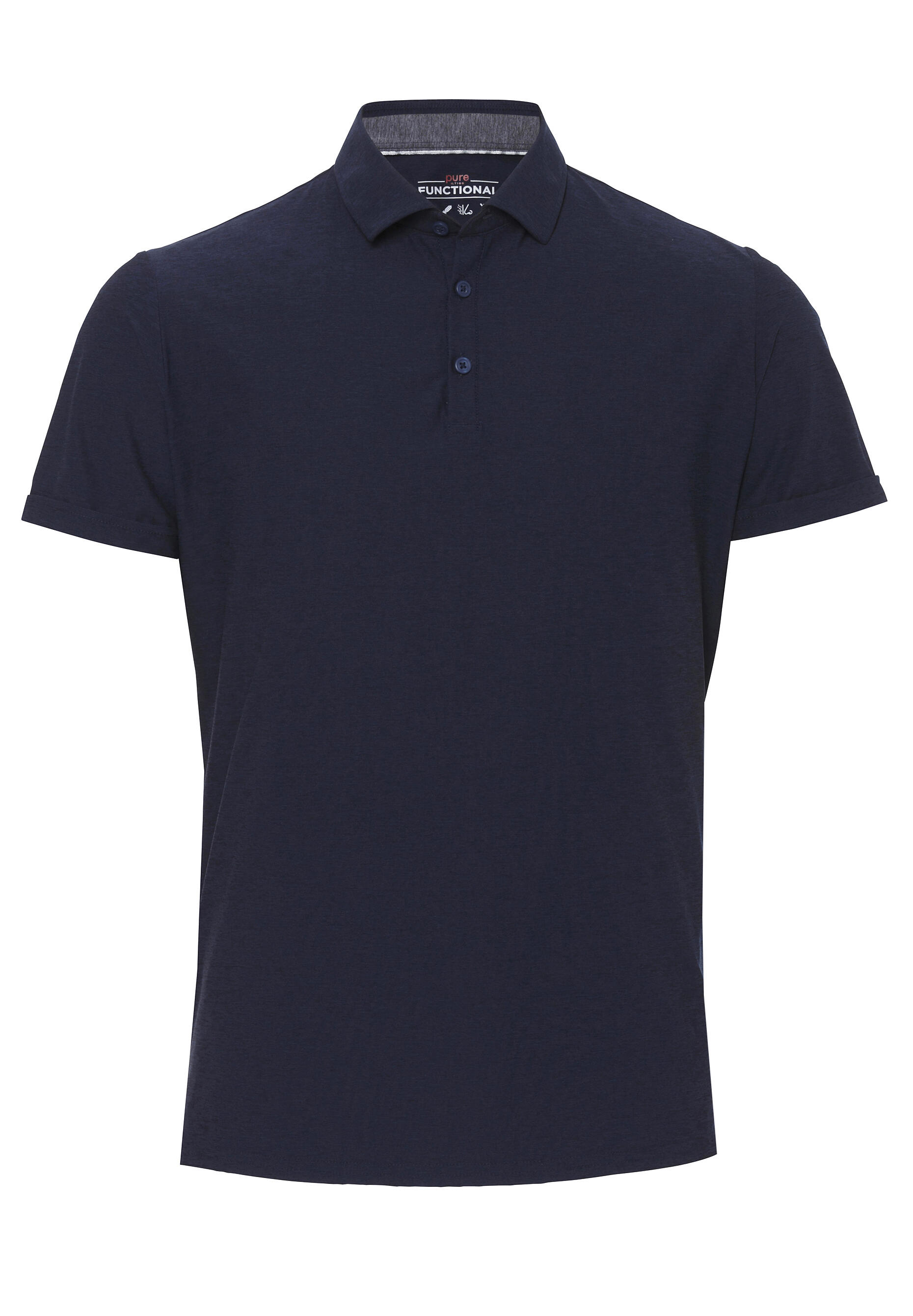 pure - Pure Functional Polo Knopf slim fit Halbarm blau - Gr. - XXL von pure