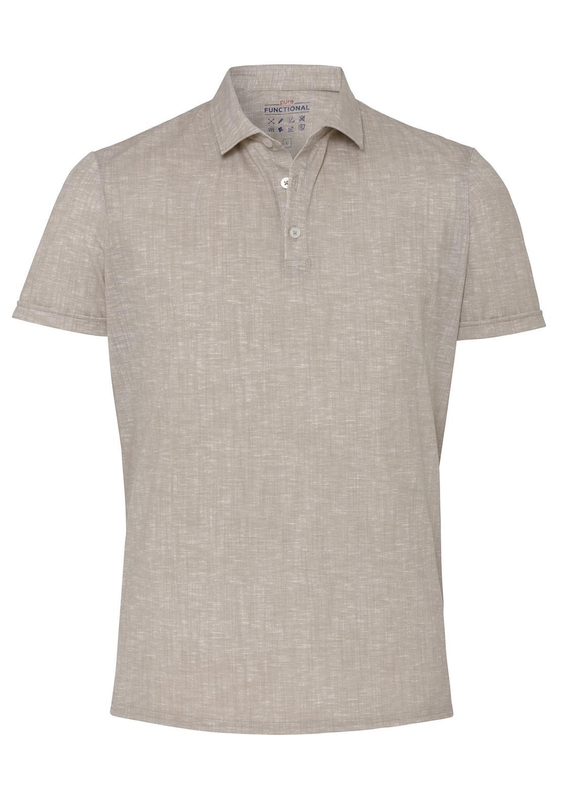 pure - Pure Functional Polo slim fit Halbarm beige - Gr. - M von pure