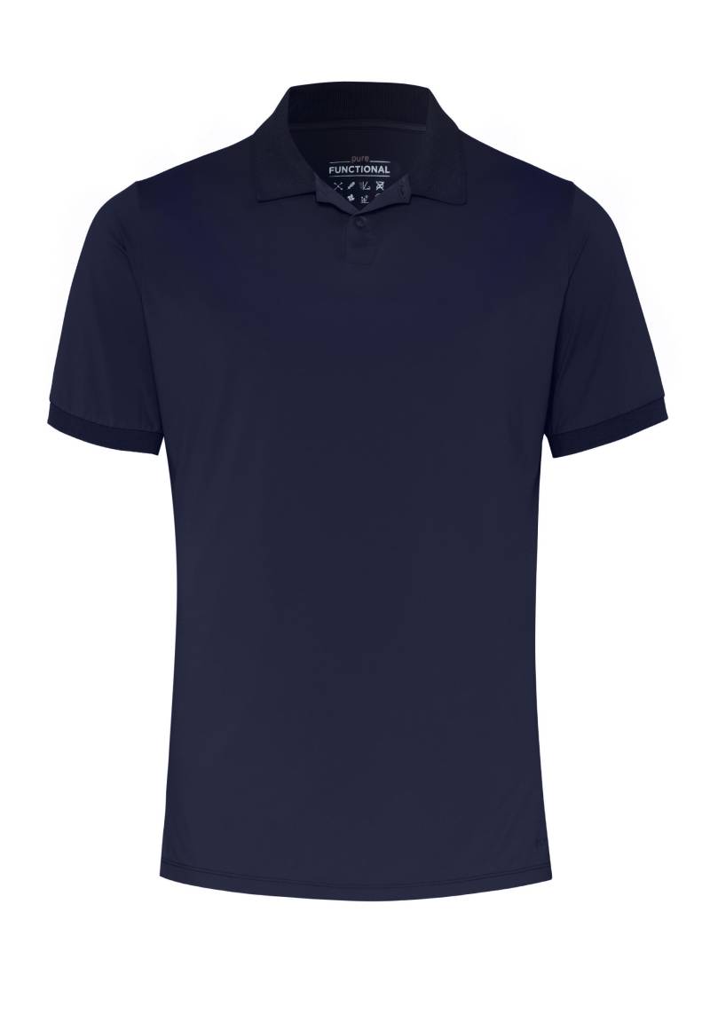 pure - Pure Functional Polo slim fit Halbarm blau - Gr. - XXL von pure