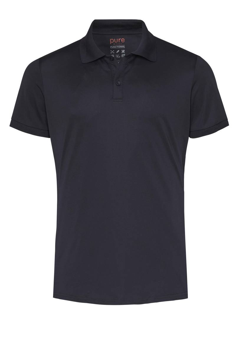 pure - Pure Functional Polo slim fit Halbarm blau - Gr. - XXL von pure