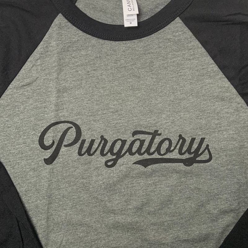 Purgatory Zweifarbiges Baseball-T-Shirt in Grau Und Schwarz von purgatoryltd