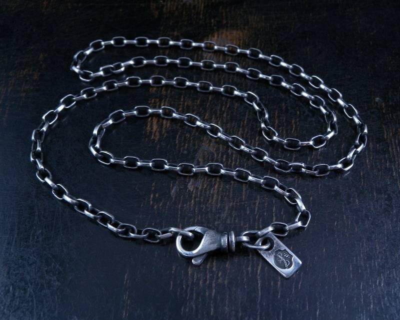 3, 2 Mm Sterling Silber Rolo Kette Made To Order Mit Tiefen Antiken Finish 3, 2 Mm Sterling Silber Rolo Kette Made To Order Mit Tiefen Antiken Finish von purifiedart