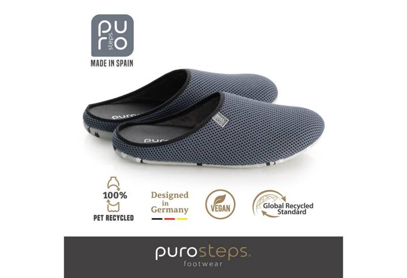purosteps Casa-Eco Hausschuh Hergestellt aus recycelten PET Flaschen, Handgefertigt, Naturkautschuk von purosteps