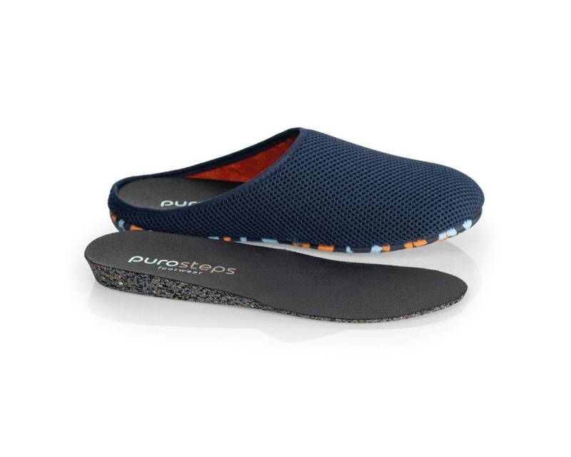 purosteps Casa Eco Signet dunkelblau/orange Hausschuh von purosteps