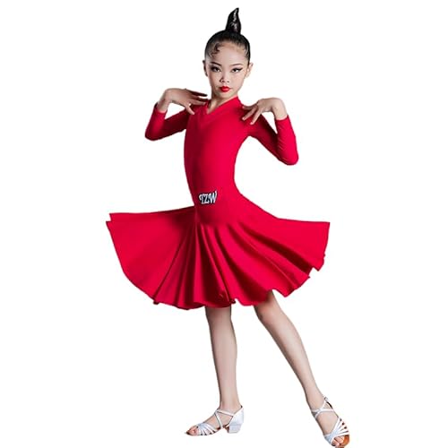 purpleq Mädchen Latein Tanzkleid Gesellschaftstanz Rumba Samba Karneval lateinamerikanisches Kindertanzkostüm Partykostüm Übung Performances Wettbewerb Kostüm von purpleq