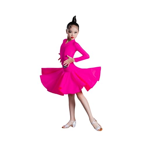 purpleq Mädchen Latein Tanzkleid Gesellschaftstanz Rumba Samba Karneval lateinamerikanisches Kindertanzkostüm Partykostüm Übung Performances Wettbewerb Kostüm von purpleq