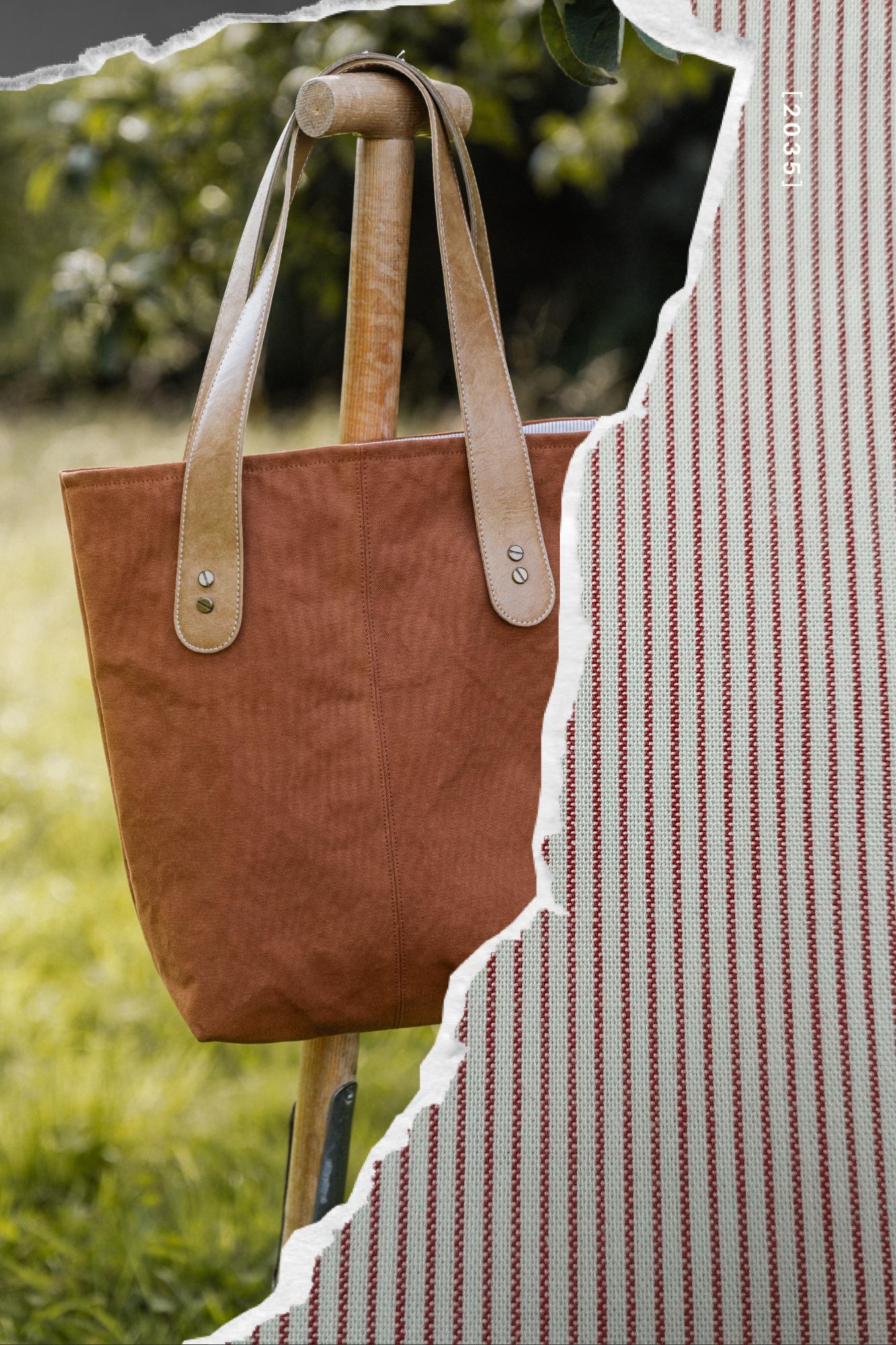 Shopper Aus Canvas Rust Mit Kunstledergriffen; Handtasche;henkeltasche Shopper Aus Canvas Rust Mit Kunstledergriffen; Handtasche;henkeltasche von purpurlotti