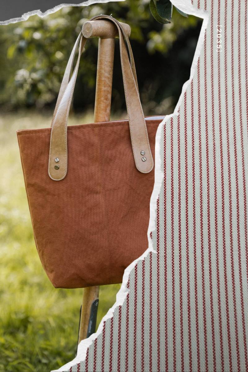 Shopper Aus Canvas Rust Mit Kunstledergriffen; Handtasche;henkeltasche von purpurlotti
