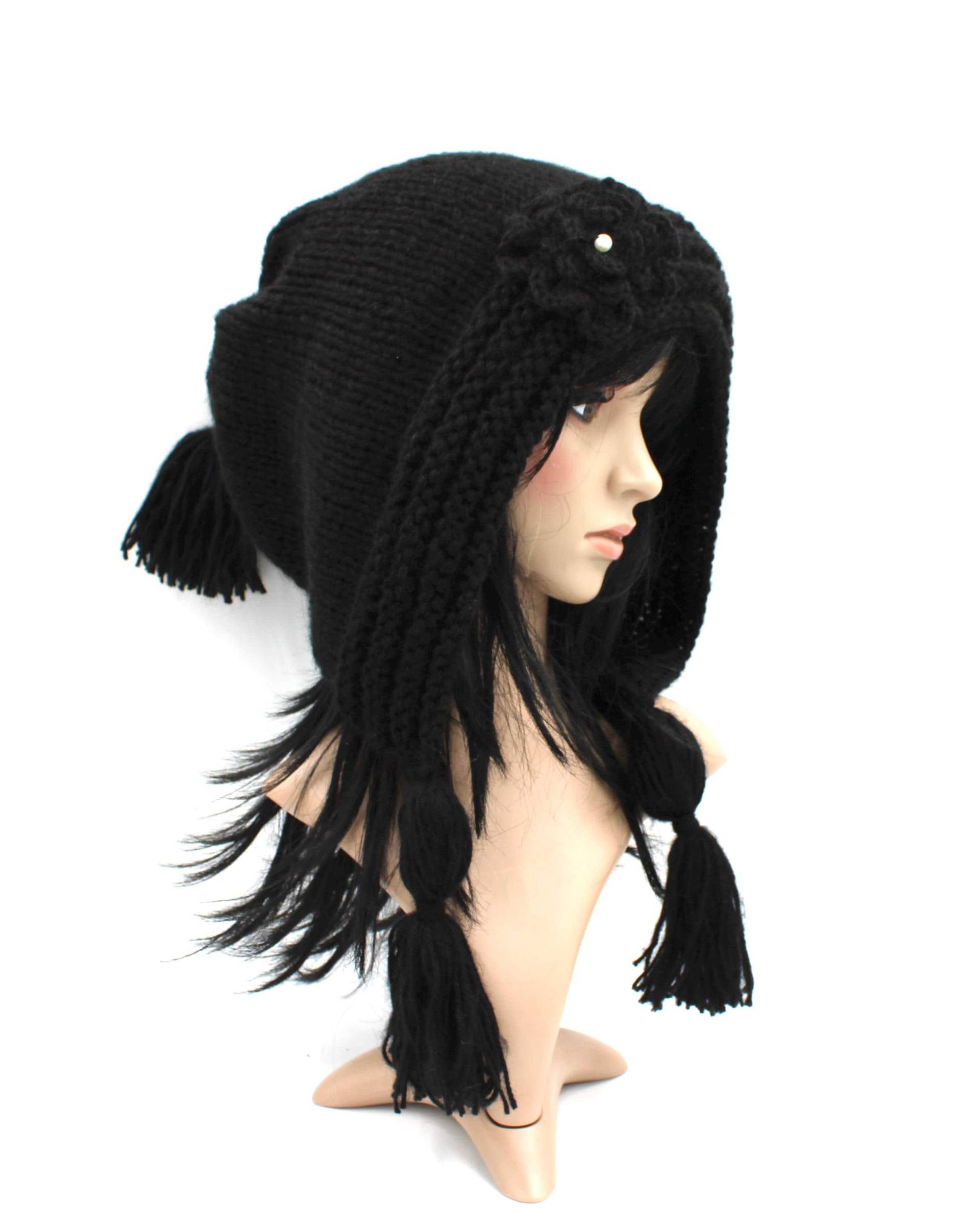 Spezielle Kapuze Chunky Boho, Beanie, Super, Strickmütze, Mütze, Dreads, Lookschwarzneu von purpurnaddel