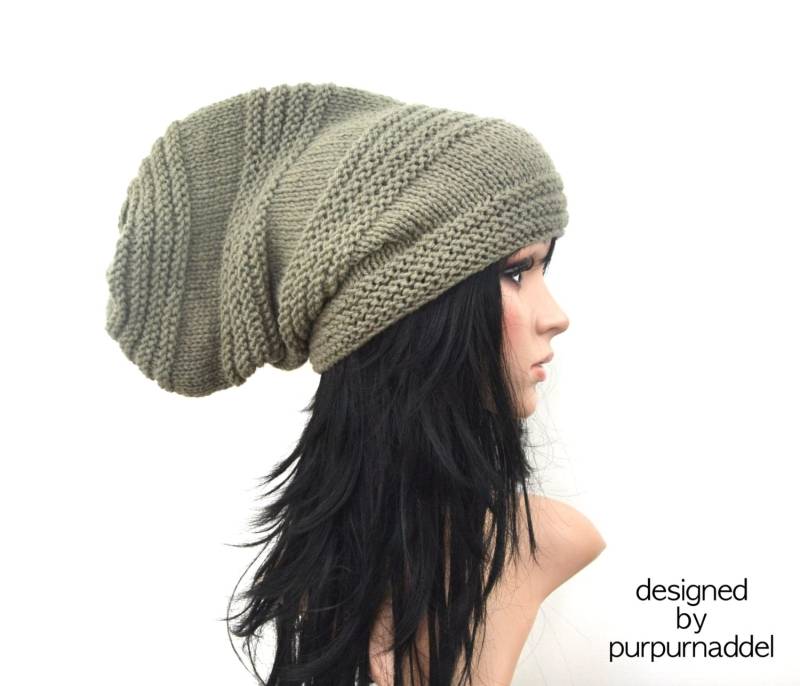 Super Coole, Klobige Mütze , Wintermütze Gestrickt, Handarbeit von purpurnaddel