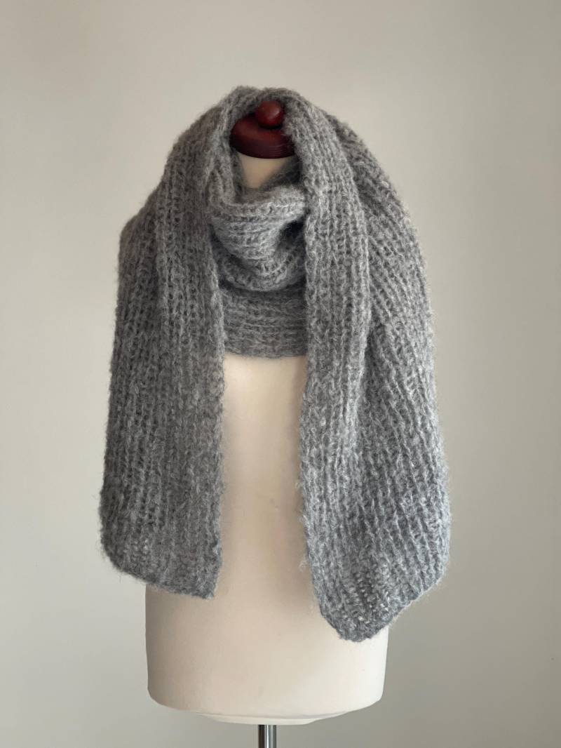 xxl Strickschal, Schal Winterschal Gestricktponcho Damen Onesize Grobstrick Decke, Schulterwärmerbraun Meliert Alpaka/Seide von purpurnaddel