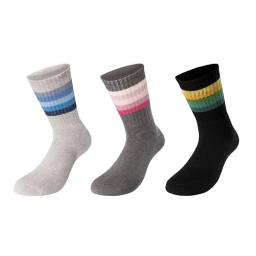 purrfull 3 Paar Atmungsaktive Sportsocken Für Damen Und Herren Sport Socks 3 Pack Baumwolle Herrensocken Damensocken Socken Atmungsaktiv (DE/NL/SE/PL, Numerisch, 43, 46, Regular, Regular, Righe) von purrfull