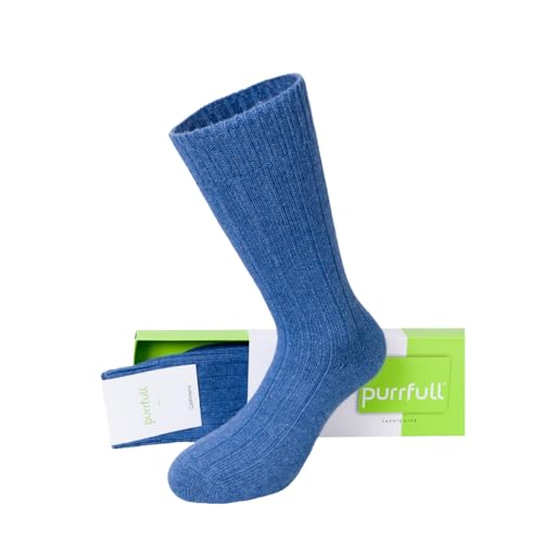 purrfull Kaschmir Wollsocken Herren Wintersocken Herrensocken Kaschmirsocken Cashmere Socks Men Freizeitsocken (DE/NL/SE/PL, Numerisch, 39, 42, Regular, Regular, Jeans) von purrfull