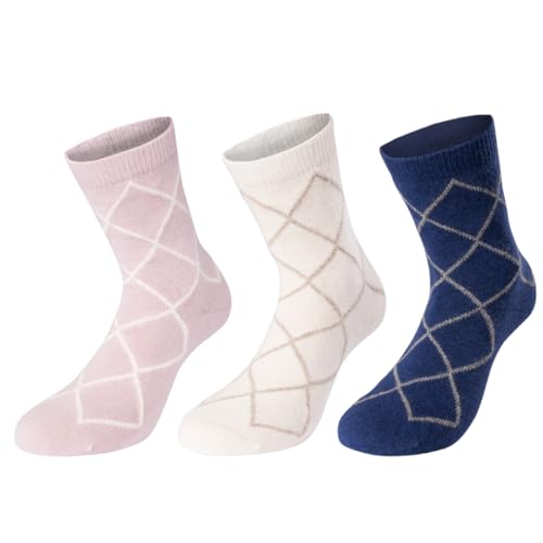 purrfull Warme Angora Wollsocken Damen Wintersocken Frauen Wandersocken Für Damen Wollsocken One Size Angora Blend Damensocken (ROMBI Box D) von purrfull