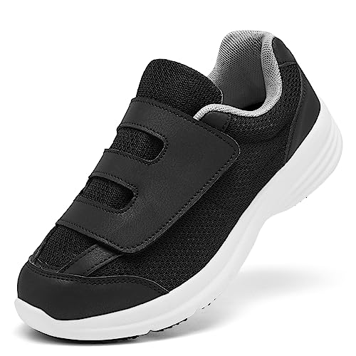 puruismate Diabetikerschuhe für Herren, extra Weite Slipper mit verstellbarem Verschluss für geschwollene Füße und Ödeme, leichte, atmungsaktive Wander-Sneaker von puruismate