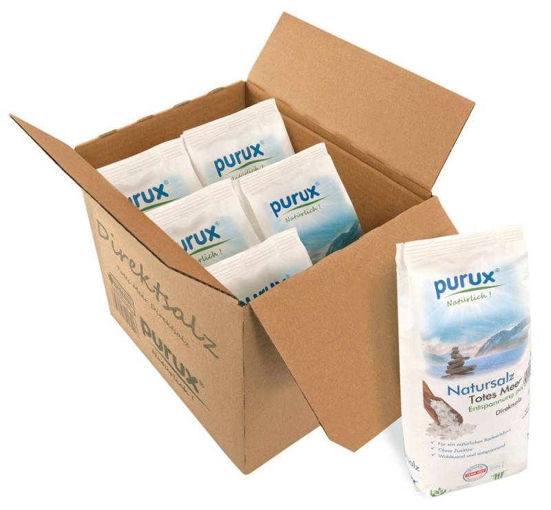 purux Badesalz Totes Meer Salz Badesalz 6 x 850 g Direktsalz naturbelassen von purux
