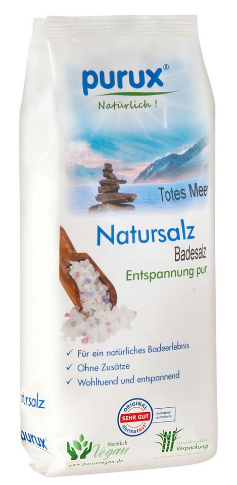purux Badesalz Totes Meer Salz Badesalz Naturweiß 1kg nachhaltig verpackt purux Badesalz Totes Meer Salz Badesalz Naturweiß 1kg nachhaltig verpackt von purux