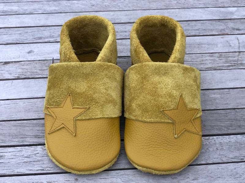 Lederpuschen, Krabbelschuhe Stern Diverse Farbvarianten von puschenpowerShop