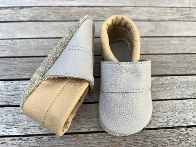 Lederpuschen, Krabbelschuhe Uni | Auch Andere Farbkombinationen Möglich von puschenpowerShop