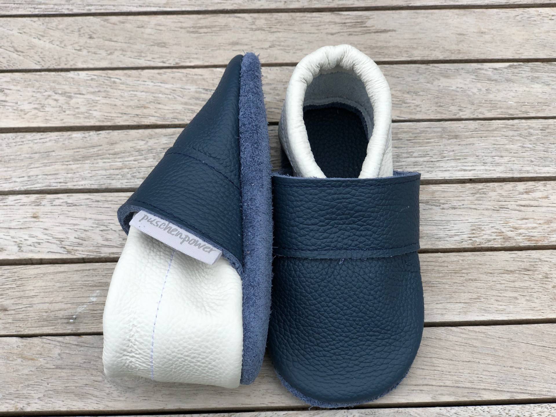 Lederpuschen Krabbelschuhe Uni | Auch Andere Farbkombinationen Möglich von puschenpowerShop