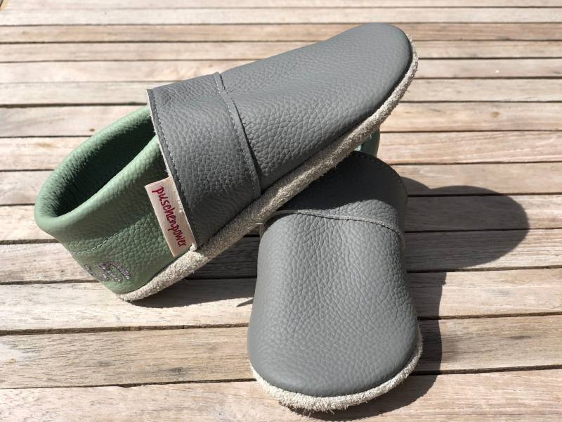 Lederpuschen Krabbelschuhe Uni | Auch Andere Farbkombinationen Möglich von puschenpowerShop