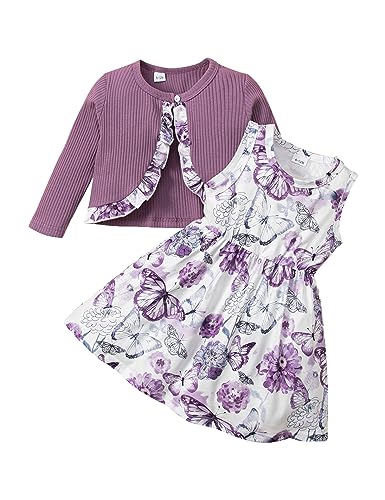 puseky Kleinkind Baby Mädchen Kleider und Strickjacke Set Baby Girl Floral Print Ärmelloses Kleider und Mantel Set 18-24 Monate puseky Kleinkind Baby Mädchen Kleider und Strickjacke Set Baby Girl Floral Print Ärmelloses Kleider und Mantel Set 18-24 Monate von puseky
