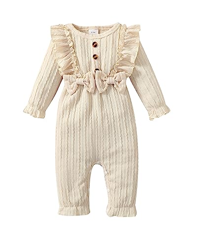 puseky Neugeborenes Säugling Baby Mädchen Kleidung Geraffte Strampler Jumpsuit Spielanzug Niedliche Baby Mädchen Kleidung für 12-18 Monate von puseky