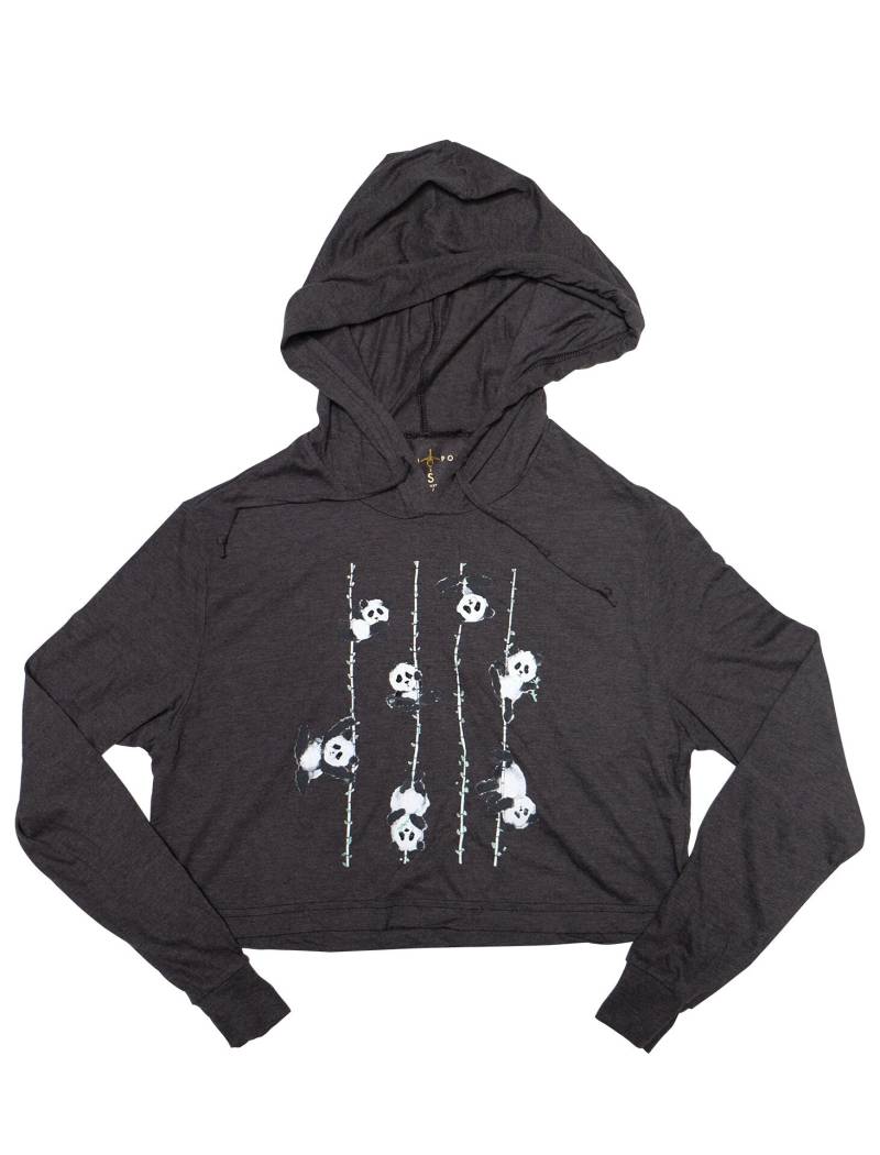 Poling Pandas Tri-Blend Cropped Hoodie Pole Dance Aerial Original Illustration von pushandpole