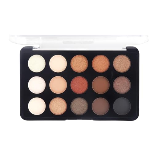 Lidschattenpalette Neutral, 15 Farben schimmerndes, hochpigmentiertes Augen-Make-up, Lidschatten-Highlighter, Kontur-Rouge-Puder, All-in-1-Make-up-Palette Puzzlegame von puzzlegame