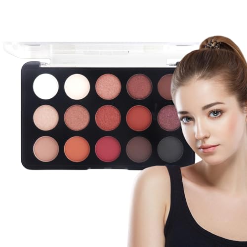 Lidschattenpalette Neutral | Matte Shimmer 15 Farben hochpigmentiertes Make-up-Paletten-Set | Lidschatten-Palette, langlebig, natürliche Farben, Make-up, Lidschatten, Kosmetik, Geschenk Puzzlegame von puzzlegame