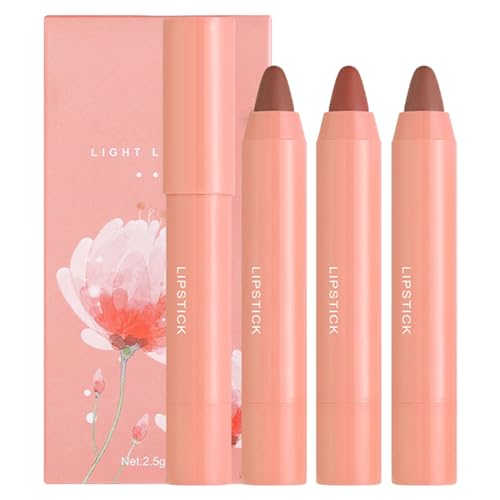 Matter Lippenstift - Velvet Crayon Nicht klebriger Lippenfleck | 3-teiliges, langlebiges Lipgloss-Set, pigmentiertes Lippen-Make-up, Geschenk für Frauen Puzzlegame von puzzlegame