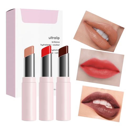 Pflegender Lippenbalsam - Set mit 3 nicht klebenden Lipglossen für trockene Lippen bei Frauen,Lippen-Make-up-Zubehör für Zuhause, Arbeit, Dating, Shopping, Treffen, Reisen Puzzlegame von puzzlegame