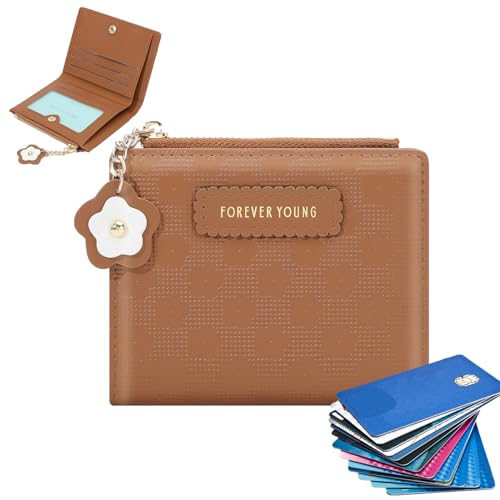 puzzlegame Kleines Damen Portemonnaie,Bifold-Geldbörse mit Reißverschluss und Mehreren Karten | Brieftaschenetui mit Ausweisfenster, Brieftaschen-Clutch-Organizer mit Reißverschlusstasche von puzzlegame