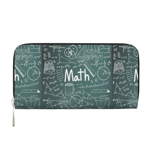 pvinnk Formulas Shapes Theory Mathematik Lektion Wort Druck Elegante Leder Handtasche Frauen Kapazität Groß Casual Wallet Travel Ready Wallet, Schwarz, Einheitsgröße, Kunst von pvinnk