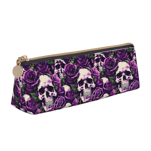 pvinnk Many Purple Rose Skull Print Stylish and practical Pencil Case Large Capacity Triangle Pencil Pouch with Zipper pvinnk Many Purple Rose Skull Print Stylish and practical Pencil Case Large Capacity Triangle Pencil Pouch with Zipper von pvinnk