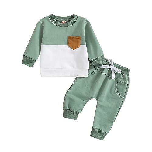 Baby Jungen Kleidung Sweatshirt Top + Hose Zweiteiler Babykleidung Neugeborene Set Kleinkind Outfit Baby Jungen Mädchen Kleidung Zweiteiler Babykleidung Neugeborene Set 0-3 Jahre Kleinkind Outfit von pvucpot