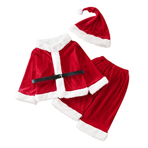 Baby Weihnachtsoutfit Baby Jungen und Mädchen Weihnachtskostüme, Baby Komplett Set Junge Strampler Overall Outfits Säugling Weihnachten Strampler & Overall Walk Overall Santa Weihnachtsmann Kostüm von pvucpot