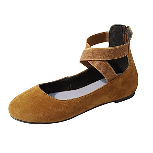 Balerinaschuhe Damen Schuhe Flache Bequeme Freizeit Pumps Schuhe Orthopädische Sommer Passform Weich und Bequem Weiches Loafer Leichte Elegant Ballerinas Schlupfschuhe Basic von pvucpot
