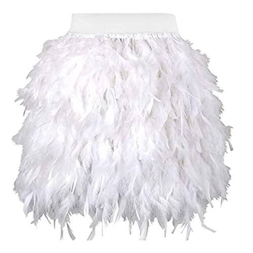 Damen Feder Rock Karnevalkostüm Elastische Taille Party Minirock Tüllrock von pvucpot