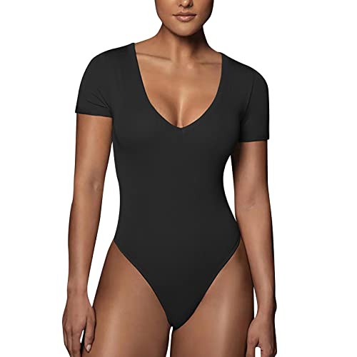Damen T-Shirt Bodysuit Bauchweg Shapewear Body Stark Formend mit Kurze Ärmel Rundhals Body Shaper Figurformender Shaping Tank Top Yoga von pvucpot